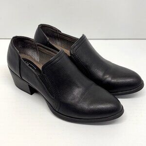 Bass Slip-On Low Ankle Boots Ellie Black Booties Women's Size 8 M